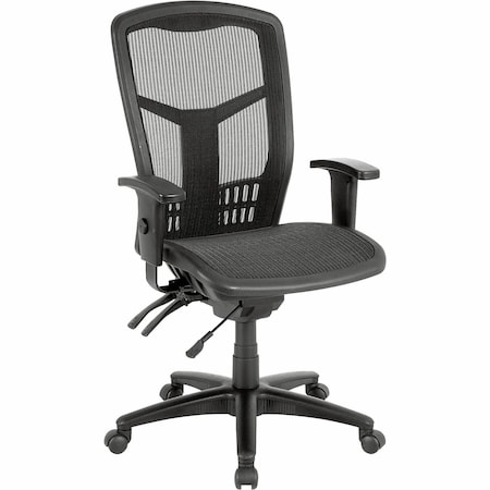 Lorell Executive Mesh High-Back Swivel Office Chair, Black LLR86905